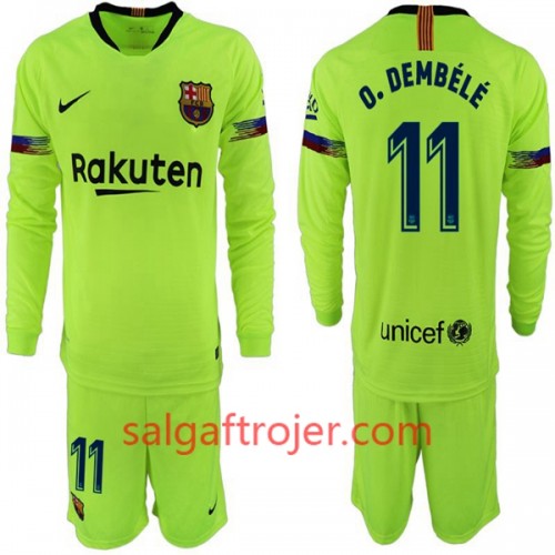 FC Barcelona Fodboldtrøjer O. Dembele 11 Børn Udebanesæt 2018/19 Langærmet FC Barcelona Fodboldtrøjer O. Dembele 11 Børn Udebanesæt 2018/19 Langærmet